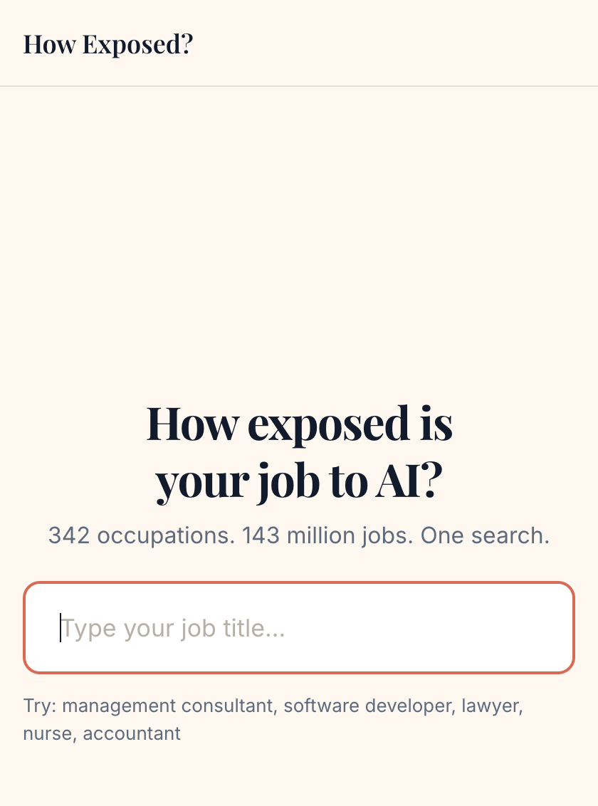 HowExposed.AI search screen